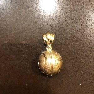 10kt Real Gold. 3D Basketball Pendant